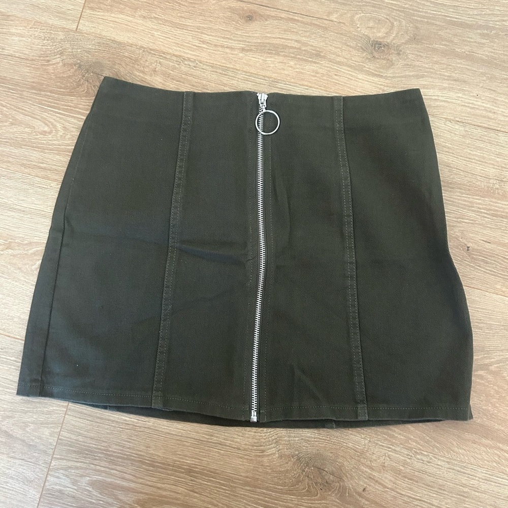 Black Mini Pencil Skirt with Silver Zipper